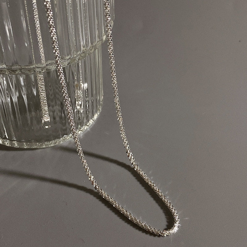 Silver Colour Sparkling Clavicle Chain Choker