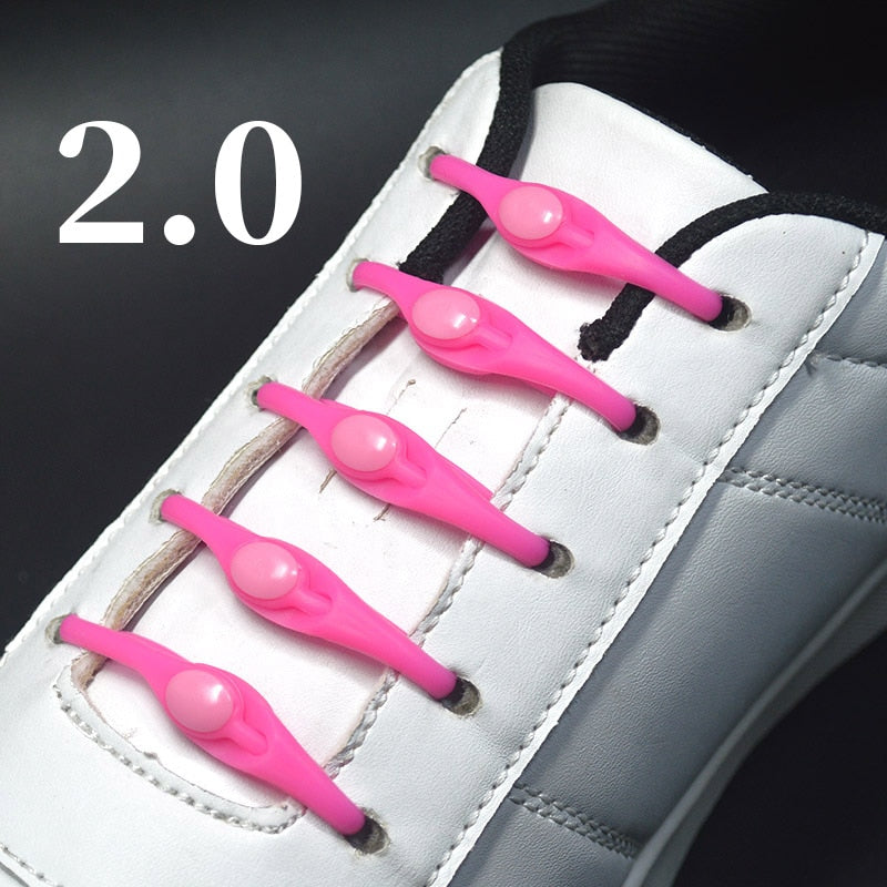 16pcs Silicone Shoelaces Round Elastic Shoe Laces