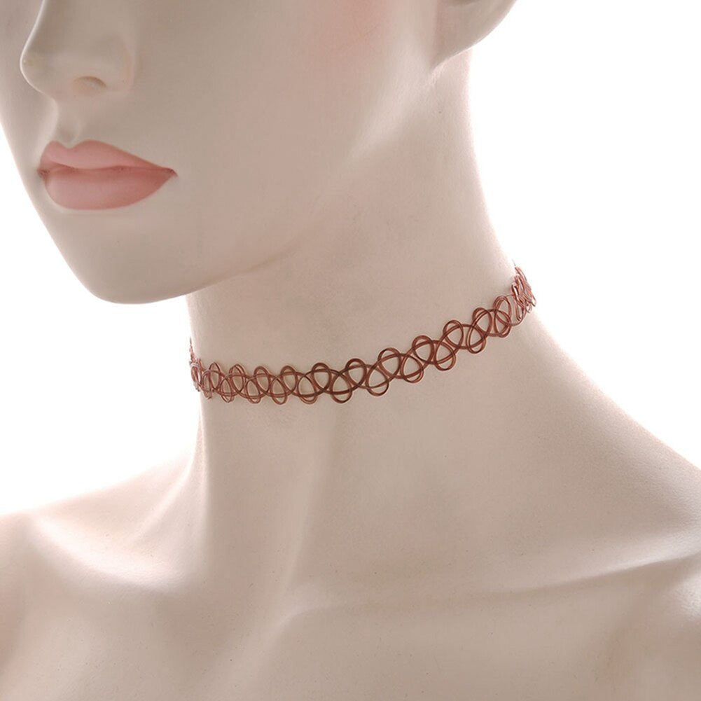 Vintage Hippy Stretch Elastic Choker Necklace