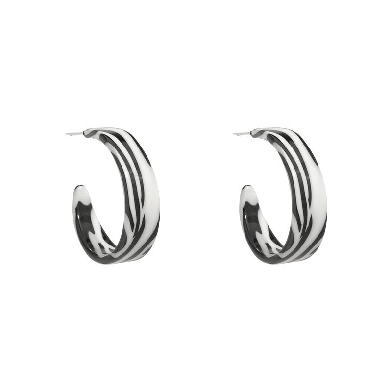 Zebra Pattern Acrylic Earrings