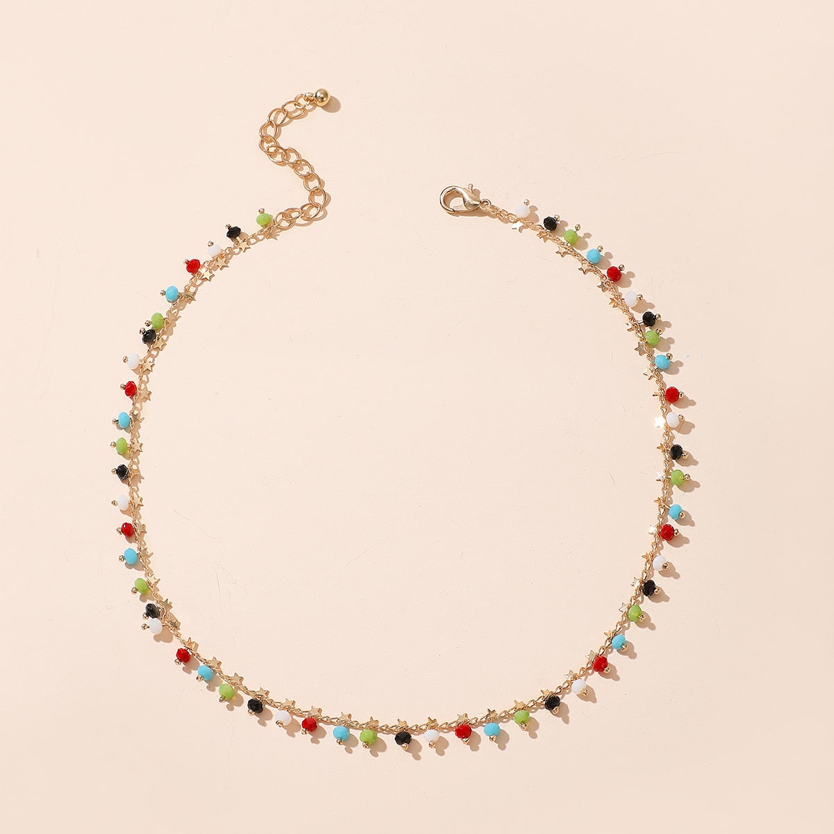 Tocona Bohemian Colorful Tassel Clavicle Chain Beaded Necklace