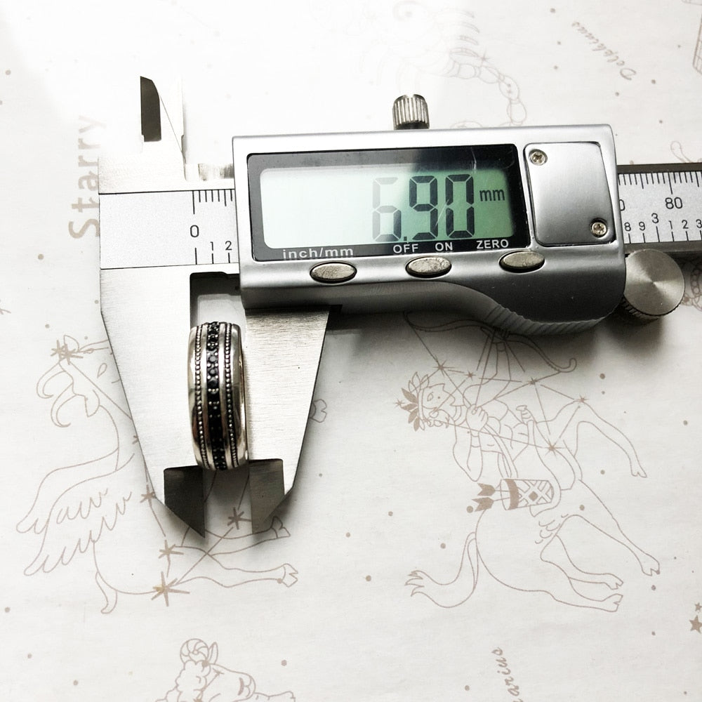 Black CZ Lane Europe Style Vintage Ring,