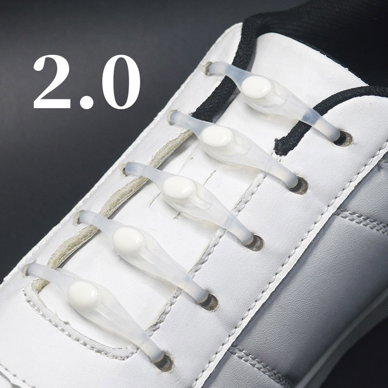 16pcs Silicone Shoelaces Round Elastic Shoe Laces