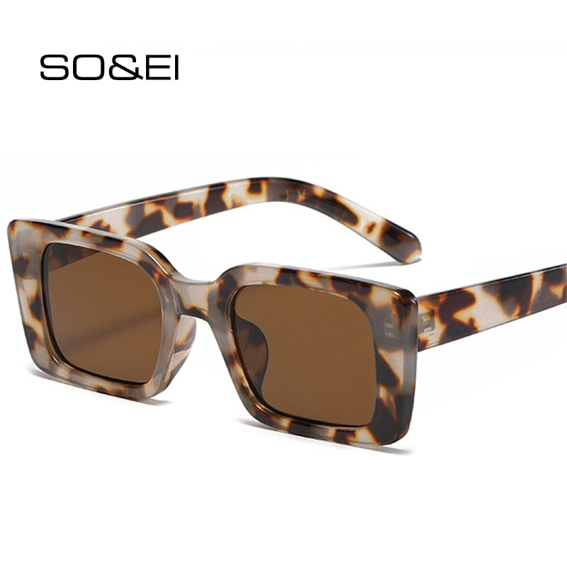 Retro Leopard Shades UV400 Trending Square Sun Glasses