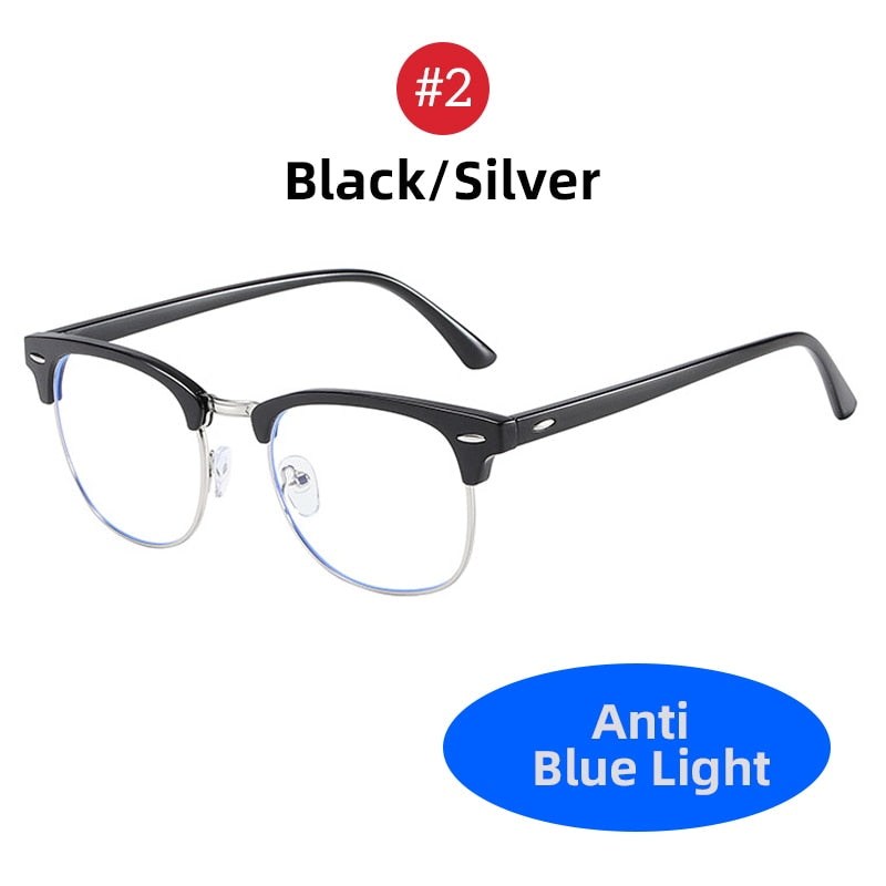 VIVIBEE Classic Semi Rimless Anti Blue Light Blocking Glasses