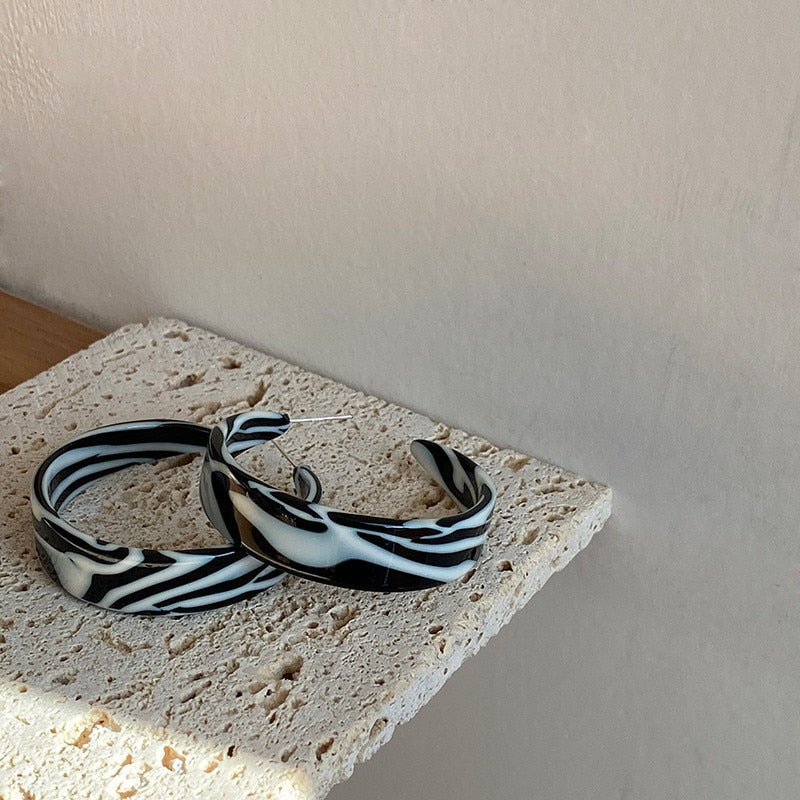 Zebra Pattern Acrylic Earrings