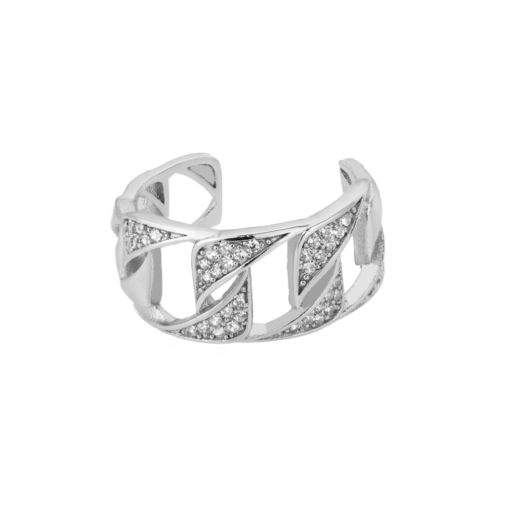 Twist Chain Snake Stainless Steel Open Ring