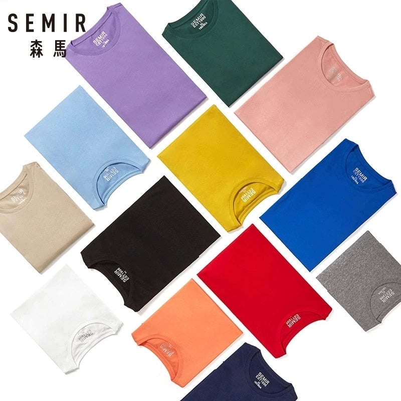 SEMIR Casual Cotton T-shirts Men Short Sleeve Streetwear Summer Tops