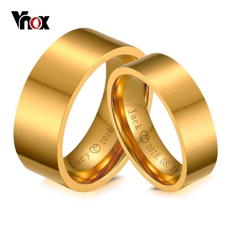 Wedding Ring Gold Color Engagement Rings for Women and Men Jewelry