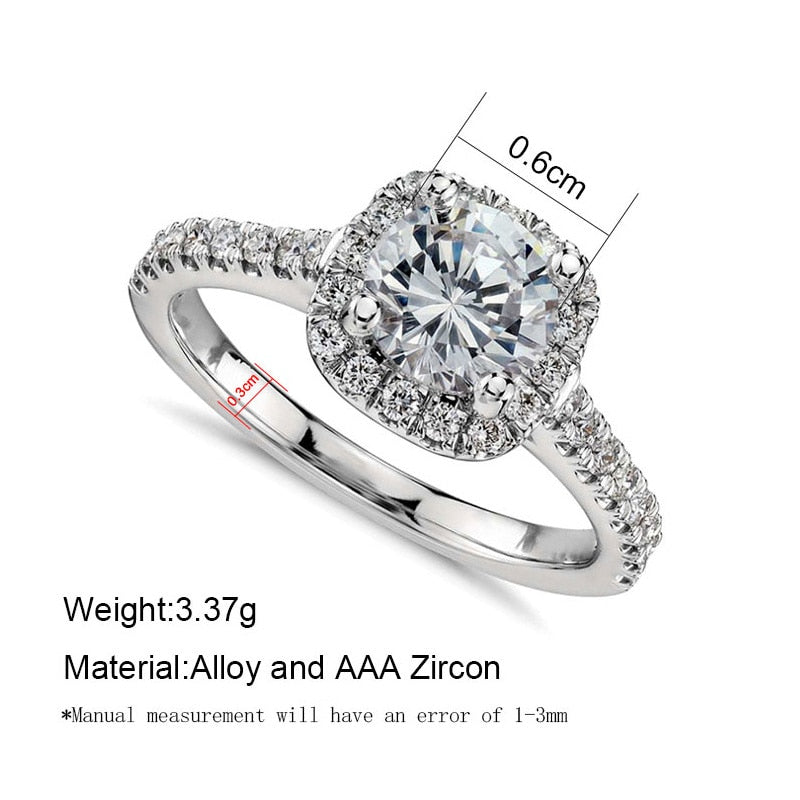 Trendy Crystal Engagement Claws White Zircon Cubic elegant Ring
