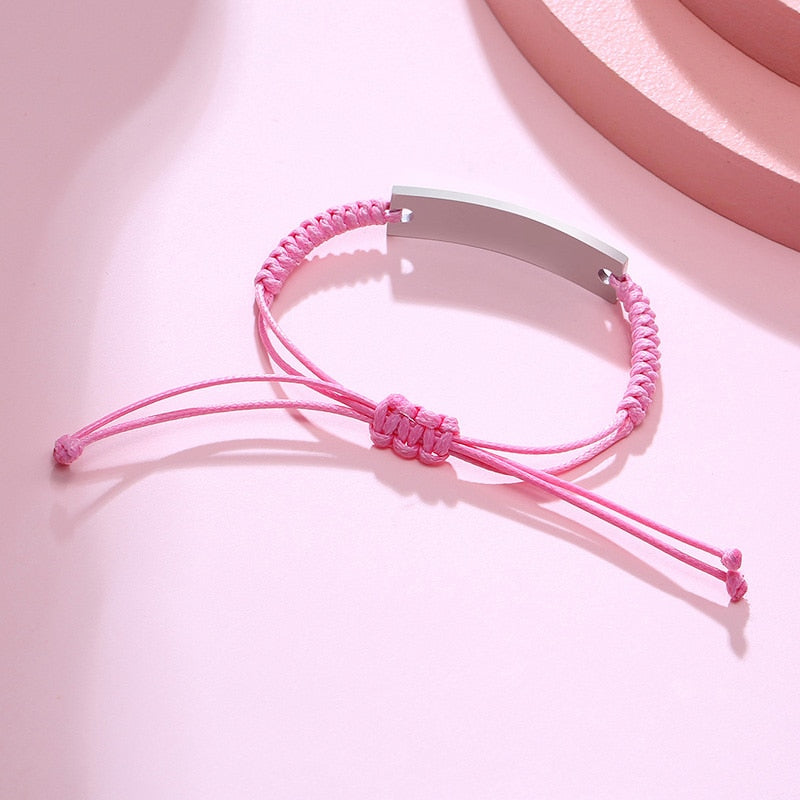 Adjustable Braided Rope Stainless Steel Bangle