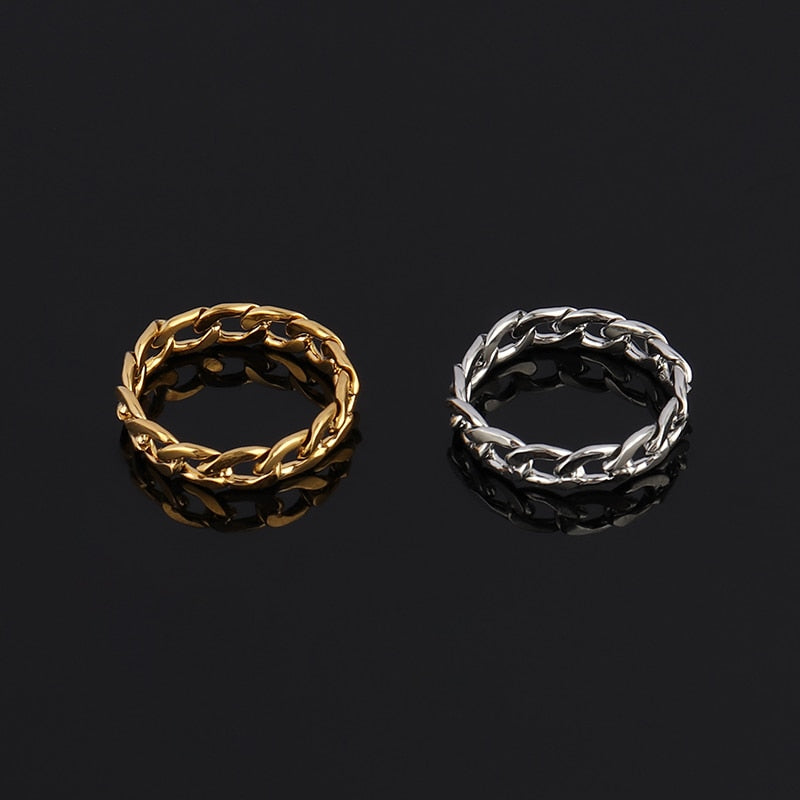 Chain Ring Stainless Steel Ring Set