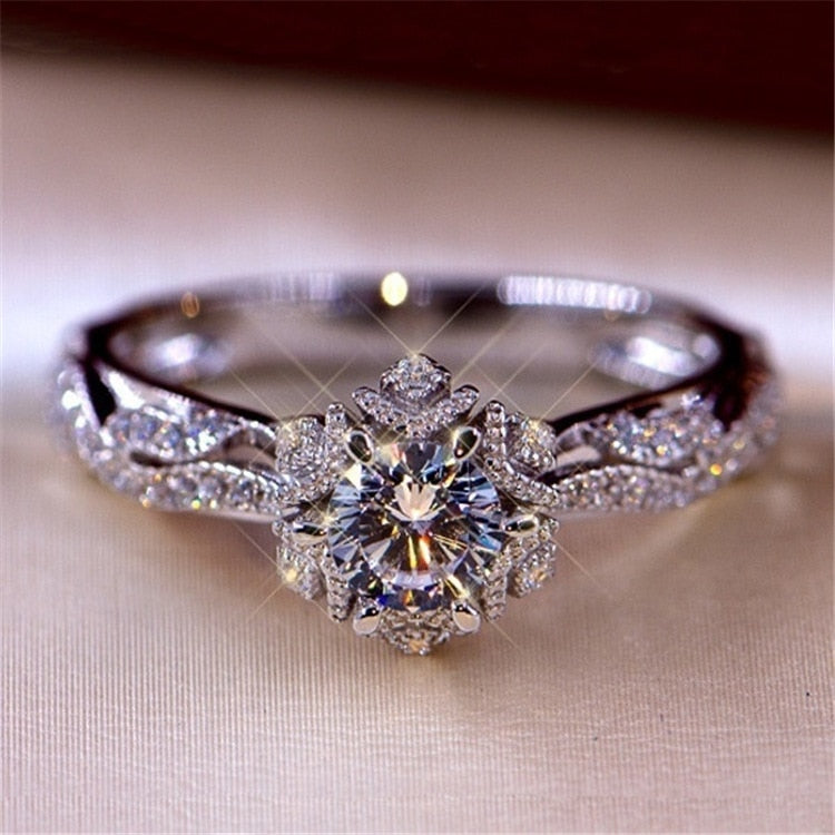 Fashion Two Tone X Shape Cross Dazzling CZ Ring