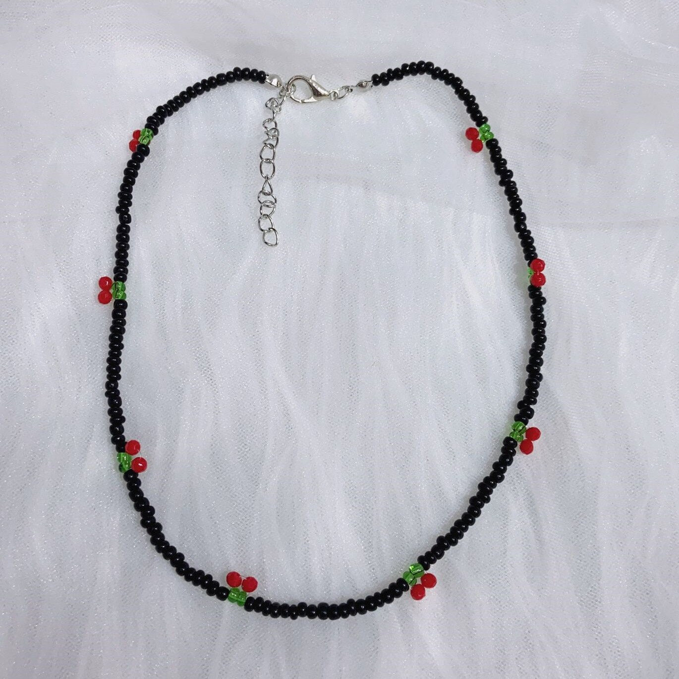 Donarsei Bohemia Beaded Red Cherry Necklace