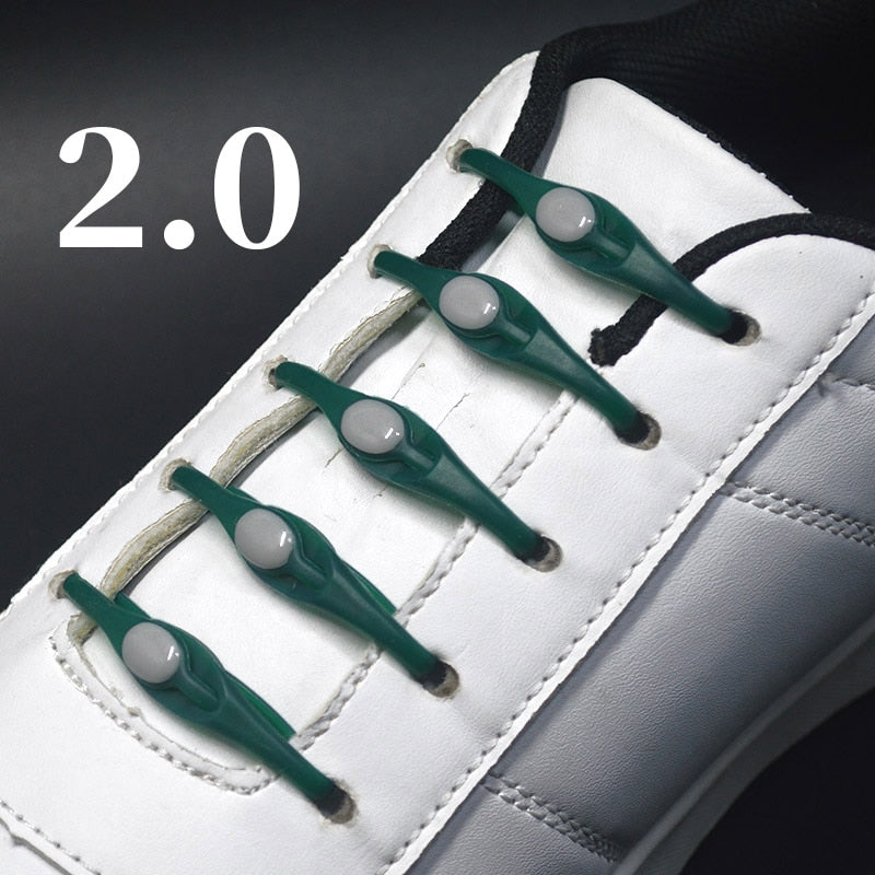 16pcs Silicone Shoelaces Round Elastic Shoe Laces