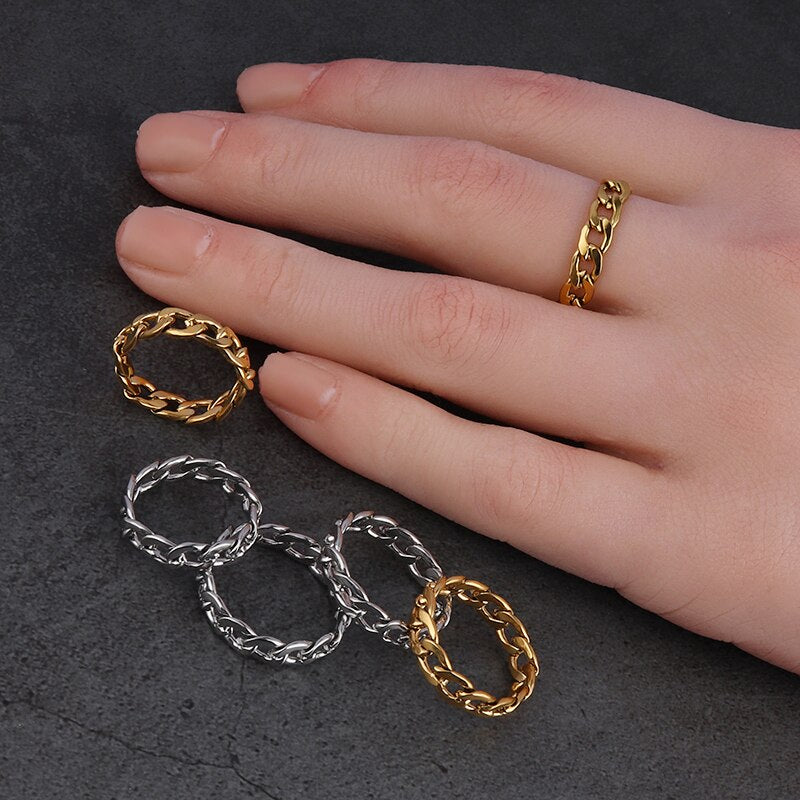 Chain Ring Stainless Steel Ring Set