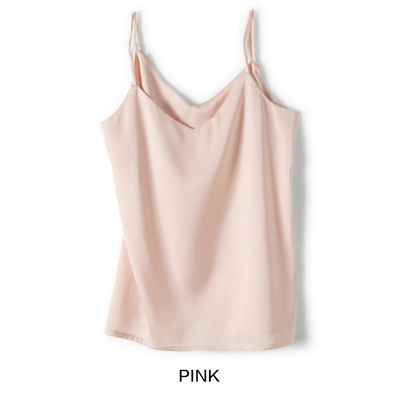 V-neck Satin Beauty Back Off-shoulder Camisole Women