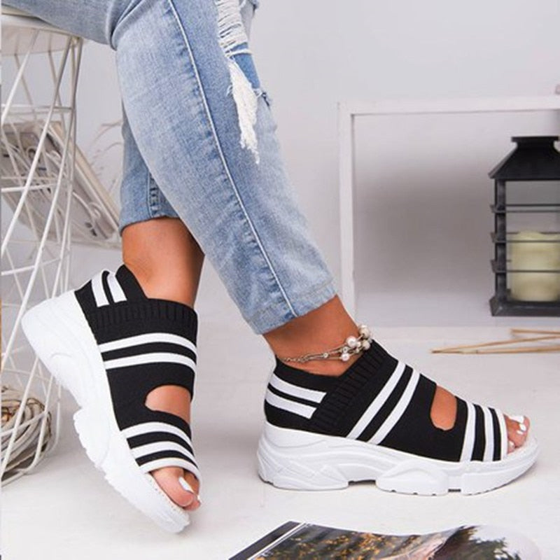 Slip On Peep Toe casual Women Sandals