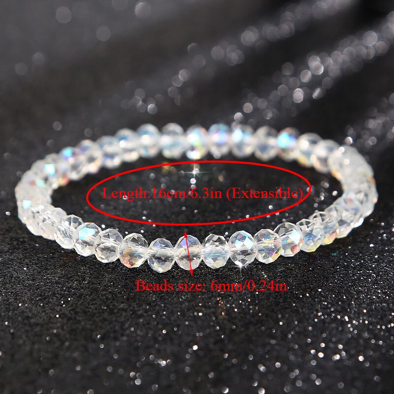 Fashion Shiny Stone Beads Elasticity Rope Strand Bracelet