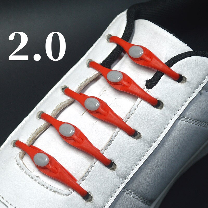 16pcs Silicone Shoelaces Round Elastic Shoe Laces