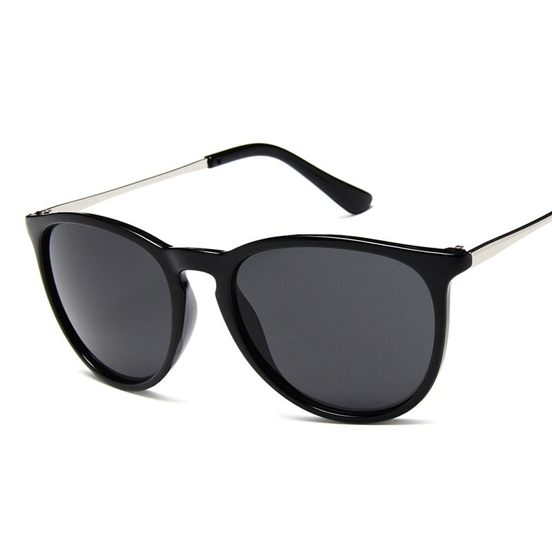 Brand Designer Round Cat Eye Sunglasses Man Retro Shades