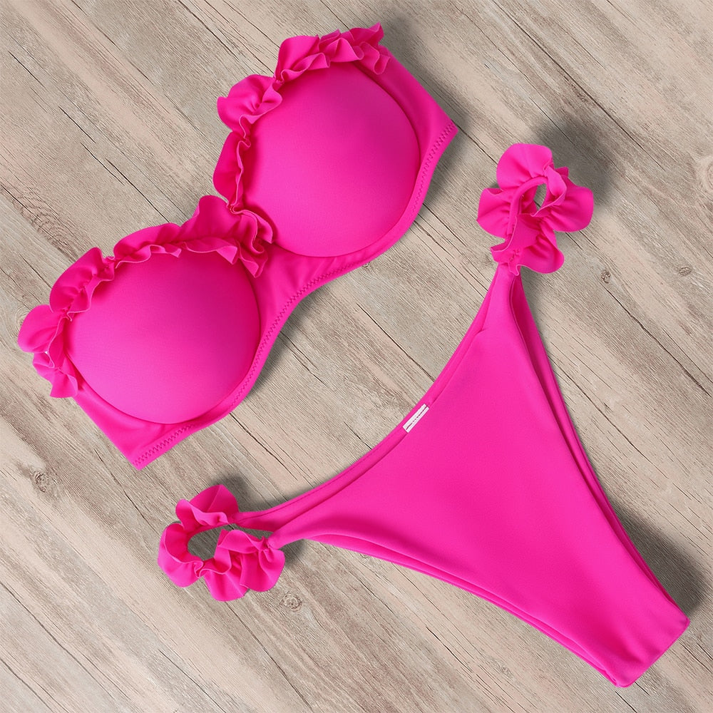 RUUHEE Bandeau Bikini Swimwear Women Swimsuit