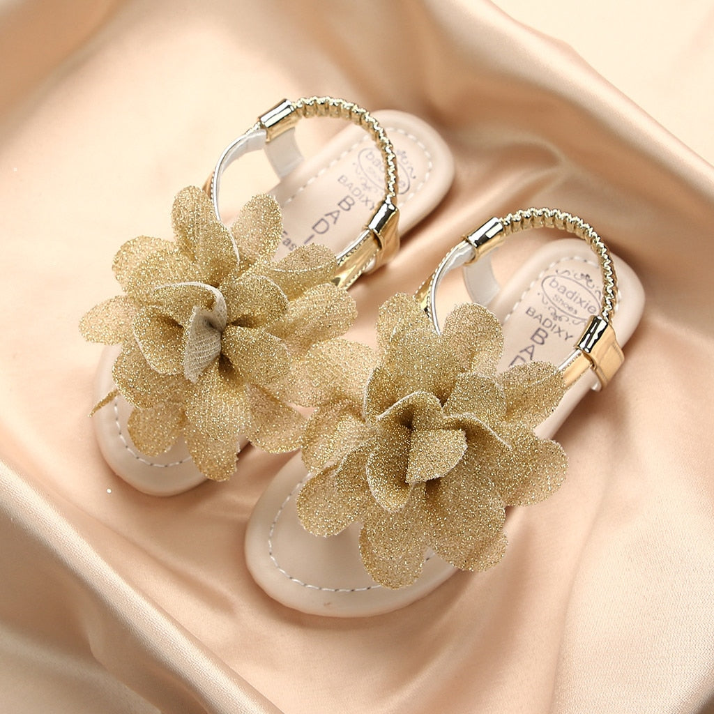 TELOTUNY Solid Color Hook Casual Flower Sandals