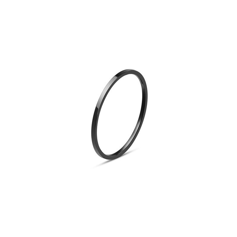 Simple 1MM Thin Stainless Steel Couple Ring