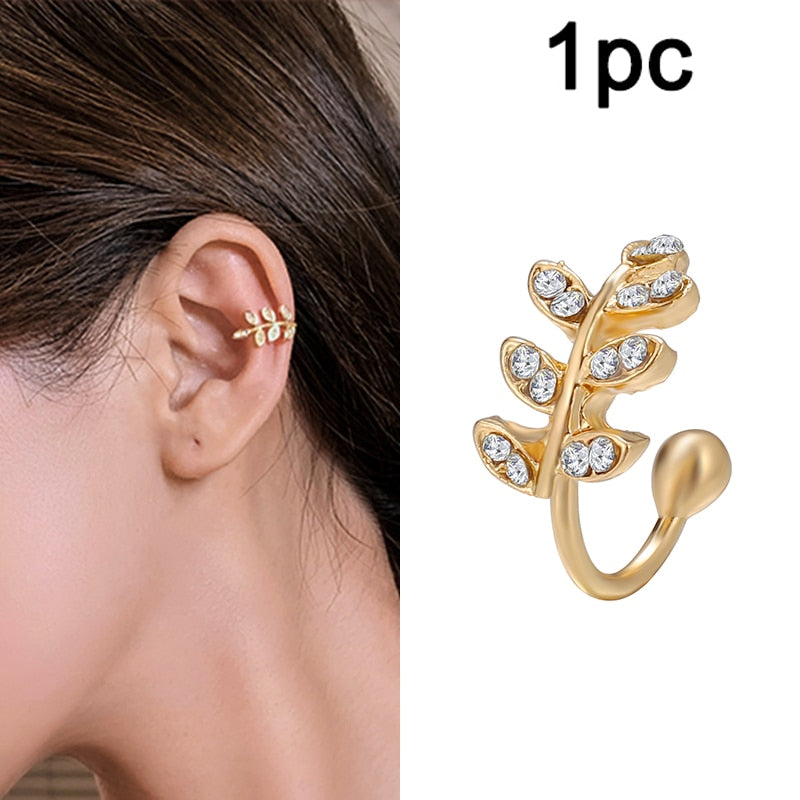 Korean Style Sparkling Zircon Butterfly Ear Clips Without Piercing