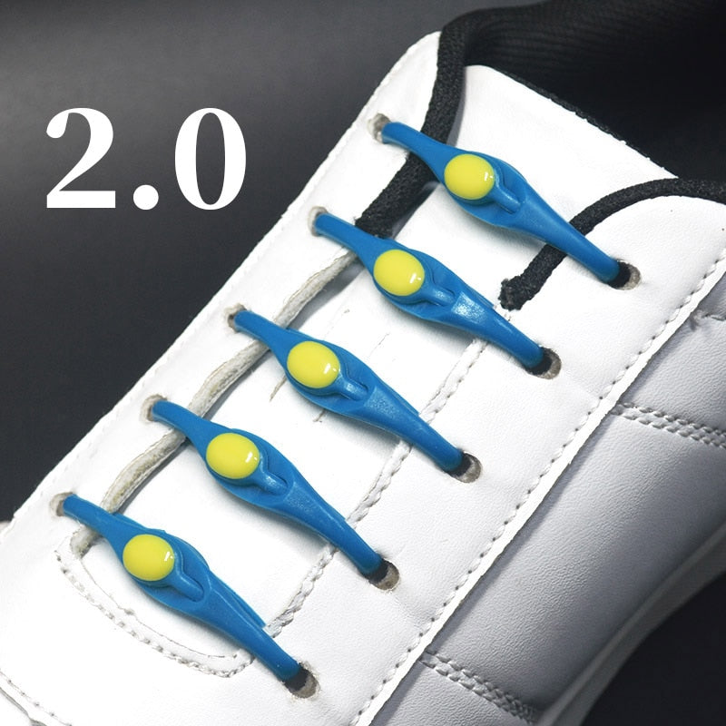 16pcs Silicone Shoelaces Round Elastic Shoe Laces