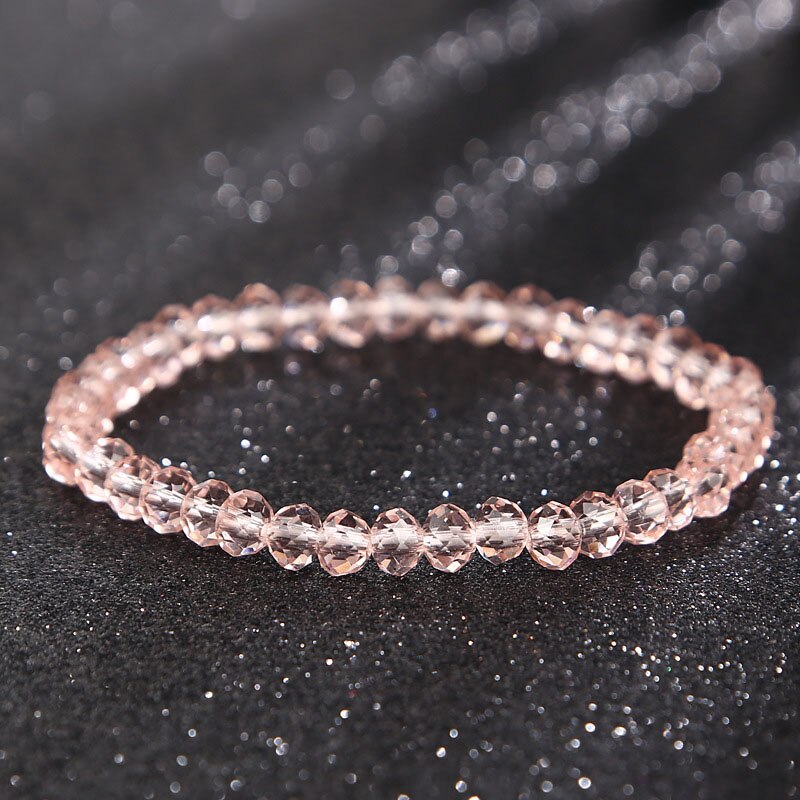 Fashion Shiny Stone Beads Elasticity Rope Strand Bracelet