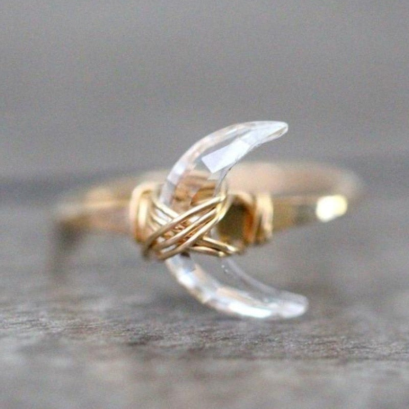 Crescent Moon Metal Ring