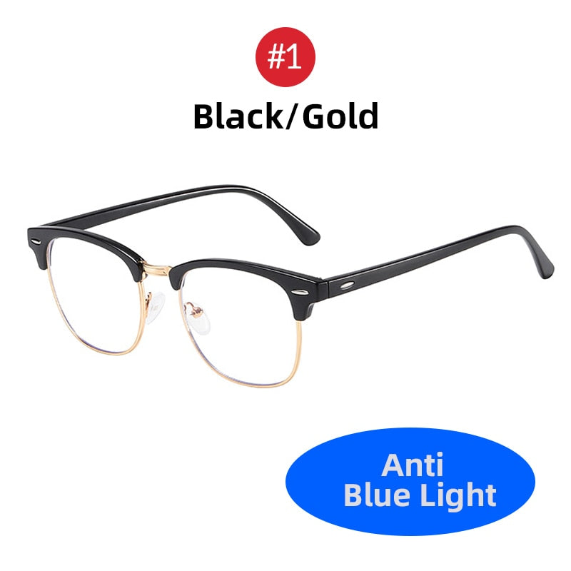 VIVIBEE Classic Semi Rimless Anti Blue Light Blocking Glasses