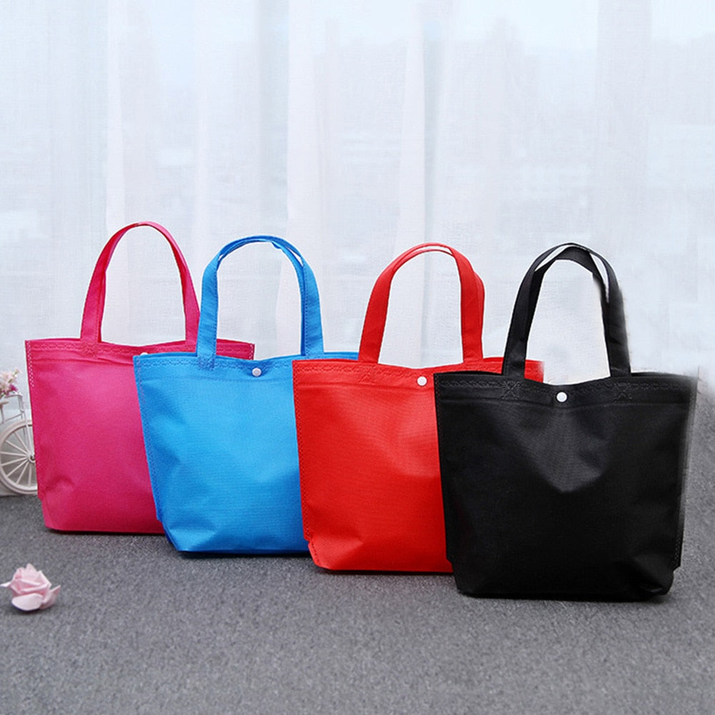 Reusable Foldable Button Durable Non-Woven Tote Shopping Bag
