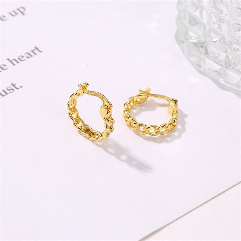 Korean Geometry Metal Earrings For women
