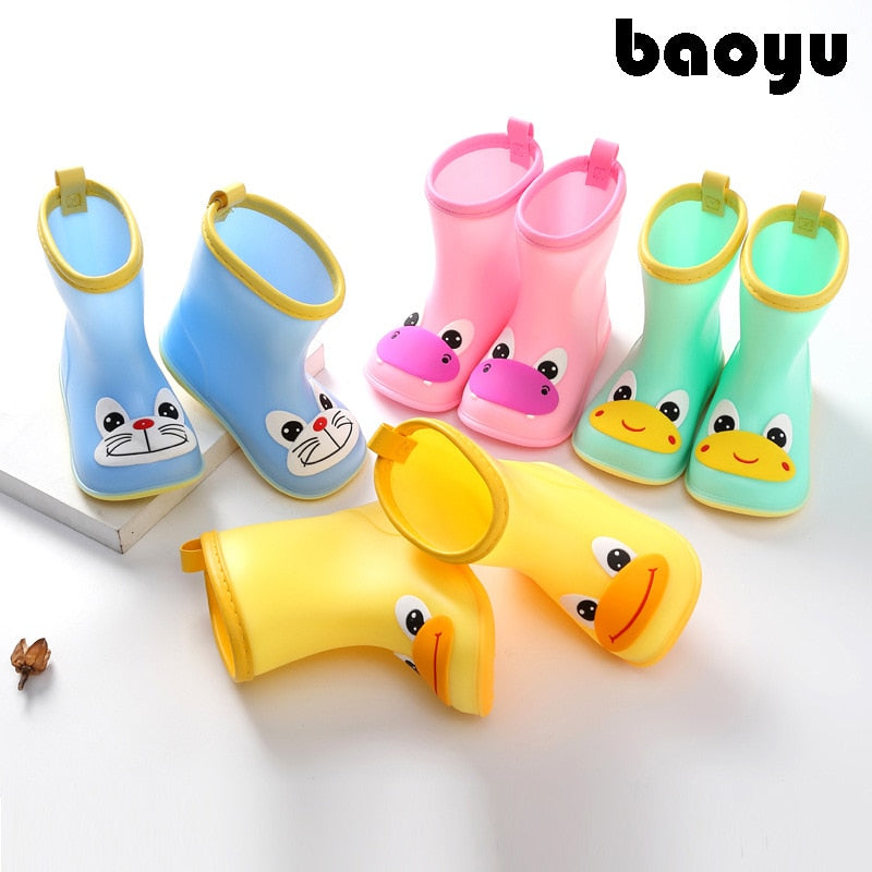 Children Rain Boots Rubber Waterproof Non-slip Boots Kids