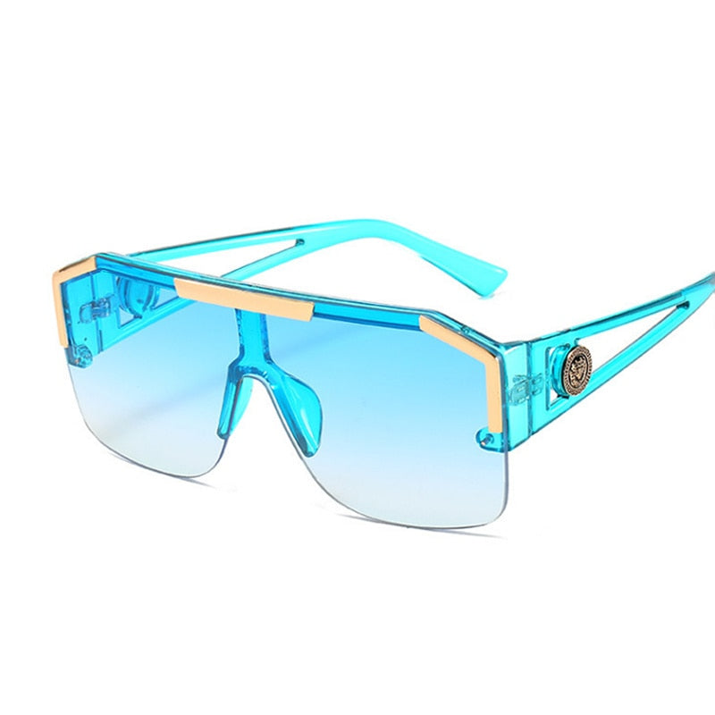 New Luxury Oversized Man Gradient Square Sunglasses