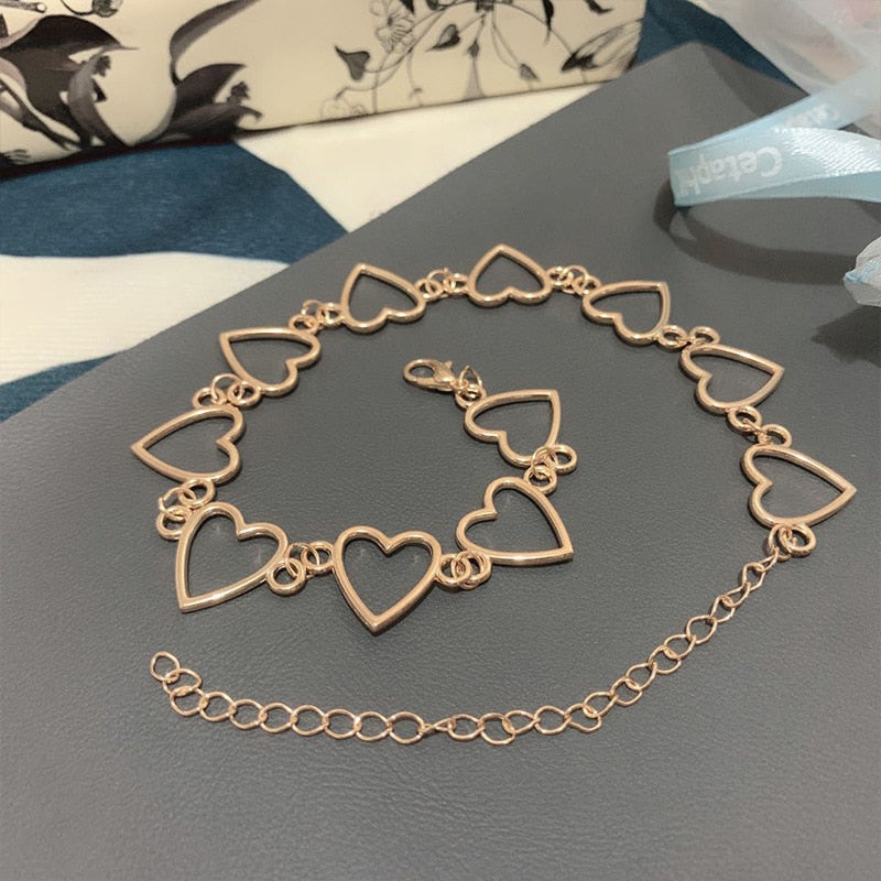 Hollow Korean Sweet Love Heart Choker Necklace