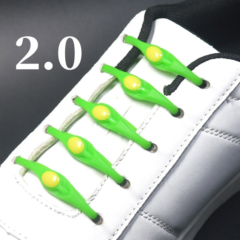 16pcs Silicone Shoelaces Round Elastic Shoe Laces