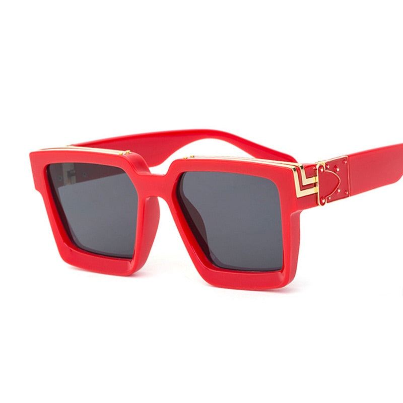 Vintage Square Man Woman Gradient Big Frame Sunglasses