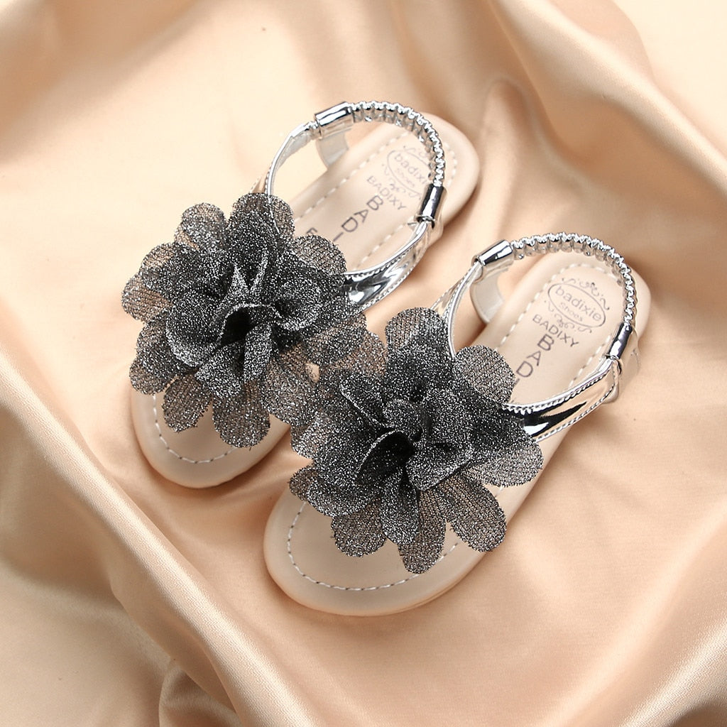 TELOTUNY Solid Color Hook Casual Flower Sandals