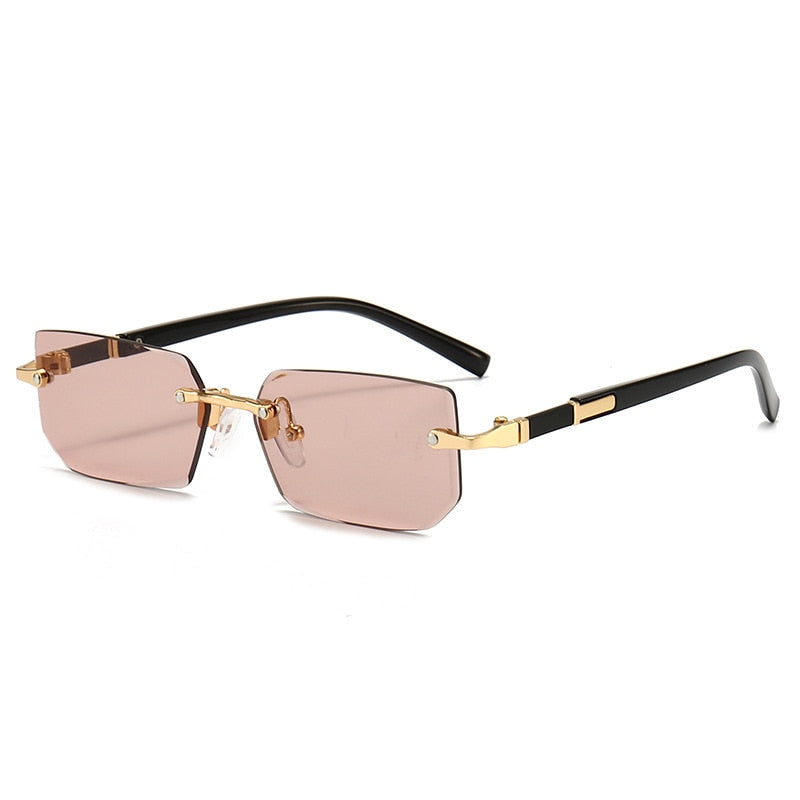 Rimless Rectangle Square Sun Glasses