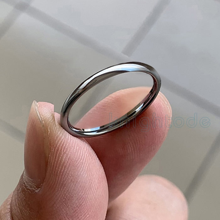 High Quality Tungsten Carbide Domed Band Polished Shiny Comfort Fit 8/6/4/2mm Ring