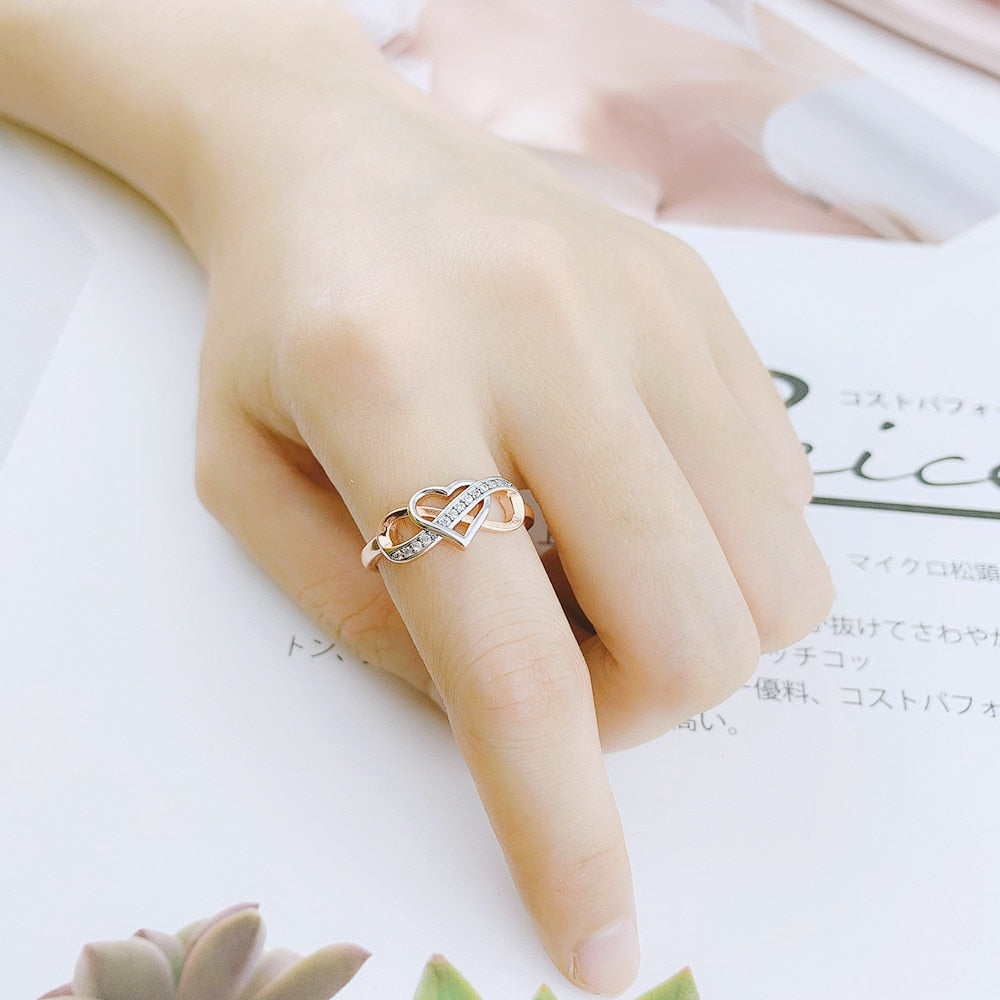 Couple Infinity Love Rings For Women Double Color Dainty