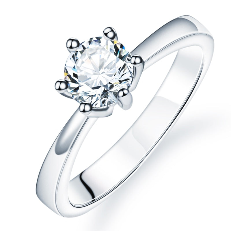 Trendy Crystal Engagement Claws White Zircon Cubic elegant Ring