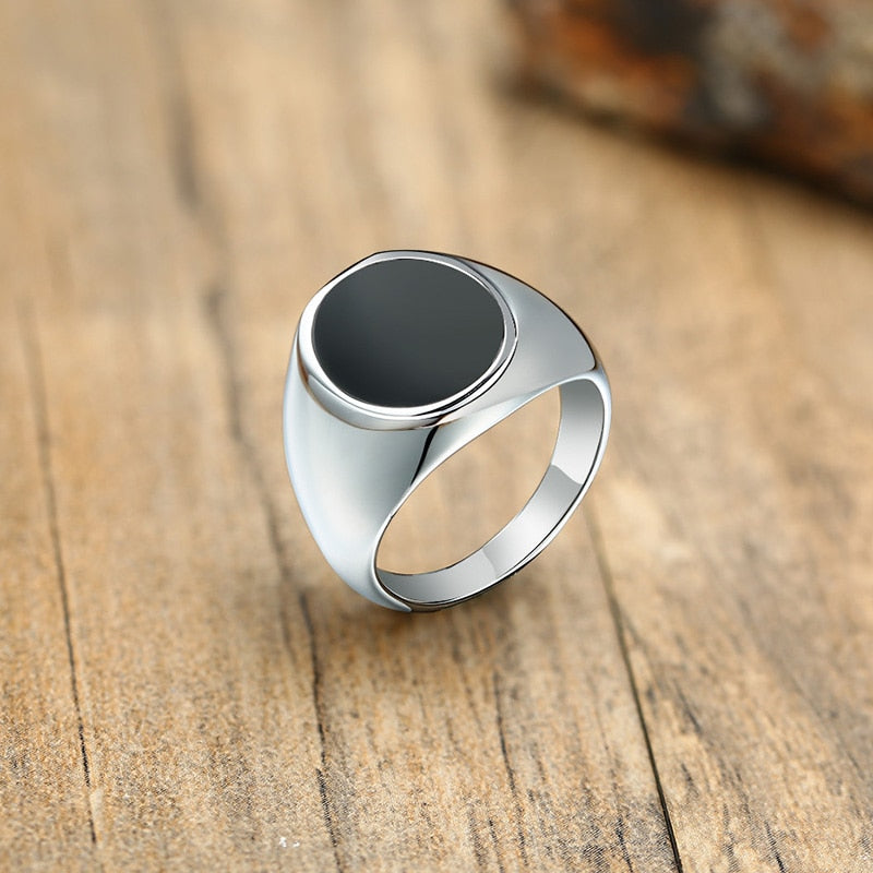 Square Signet Stainless Steel Ring