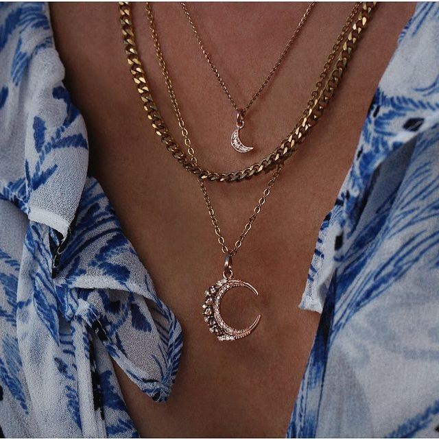 New Fashion Gold Crystal Stars Pendant Necklace