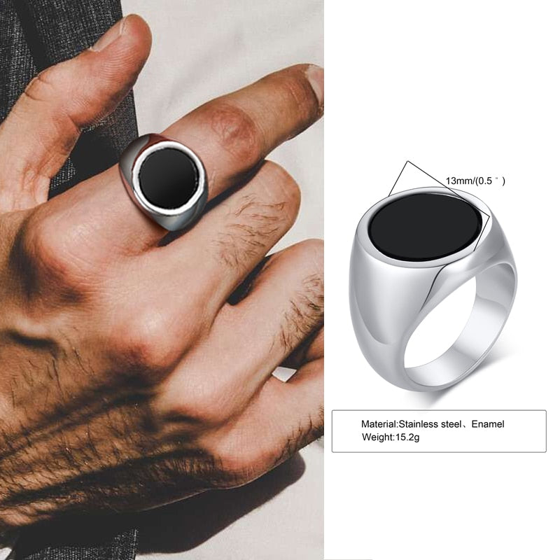 Square Signet Stainless Steel Ring