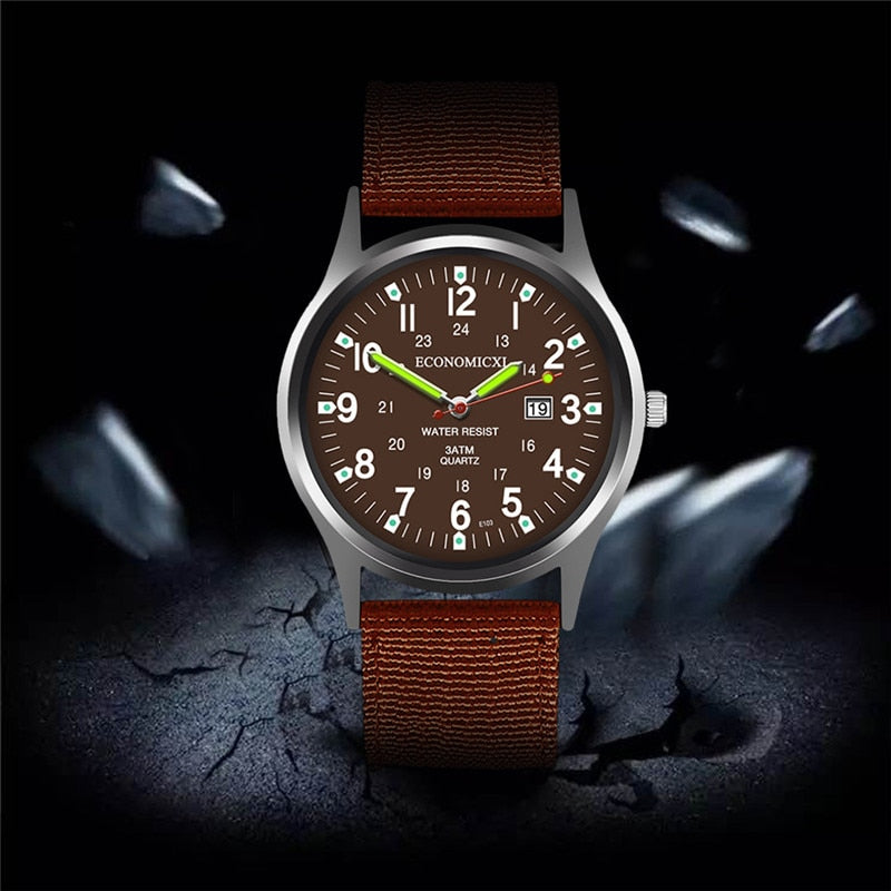 Luminous Luxury Military Quartz Wristwatch Men Casual Nylon Watch