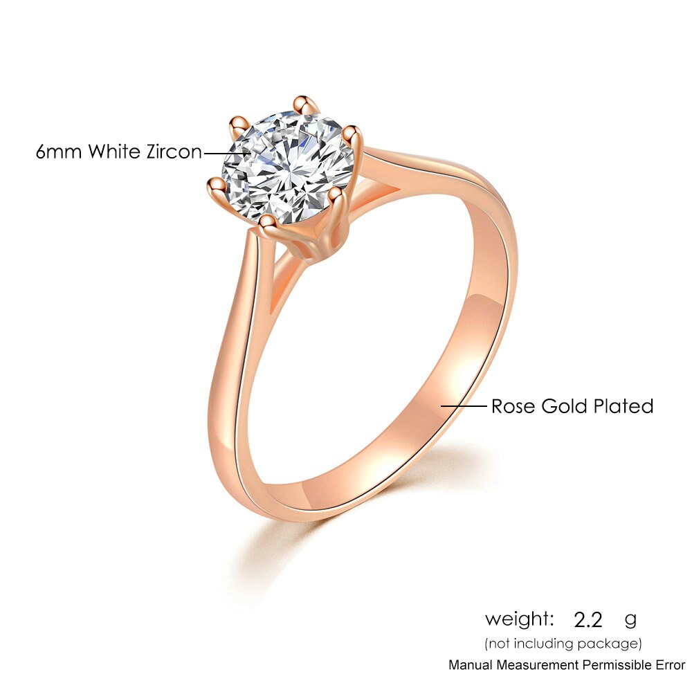 Six Claws Zirconia Fashion Solitaire Ring